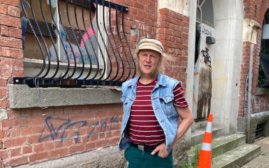 John Baker outside the venue 'Stage Door', Christchurch 2022