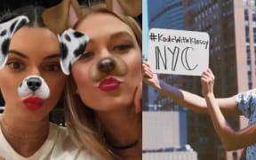 The Snapchat dog filter and using hashtags were all the rage in 2016, model Karlie Kloss reminds us with her throwback pictures.