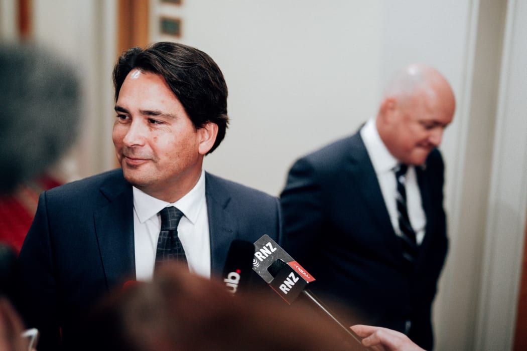 National MPs Simon Bridges and Chris Luxon.