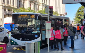 Rail replacement buses in Auckland.