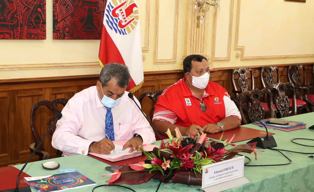 President of French Polynesia, Edouard Fritch and the President of the Tahiti Olympic Committee, Louis Provost presented the territory's bid.
