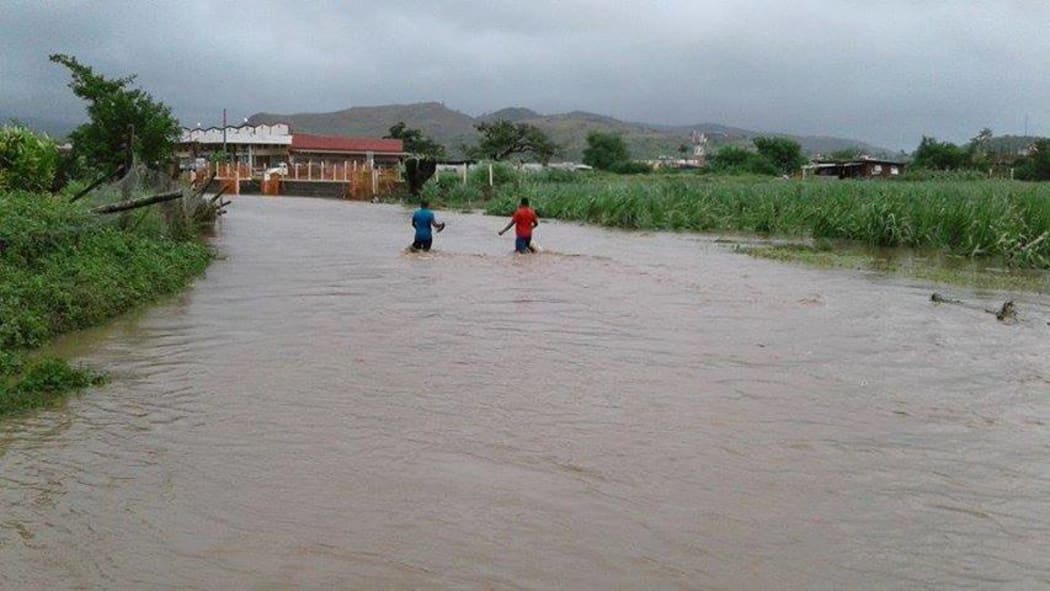 Flooding in the Fiji town of Rakiraki