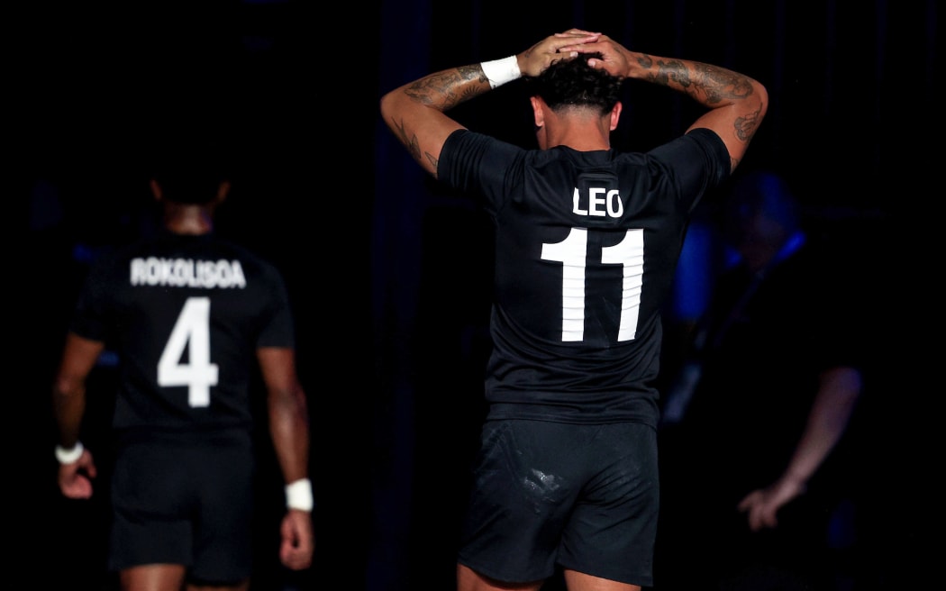 Paris 2024 Olympic Games, Stade de France, Saint-Denis, Paris, France 25/7/2024
Men’s Rugby Sevens Quarter-Final - New Zealand vs South Africa
New Zealand’s Moses Leo dejected after the game
Mandatory Credit ©INPHO/Dan Sheridan