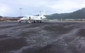 A Falcon 50 private jet landed at Pago Pago International Airport on 18 April 2020 with three engineers for StarKist on board.