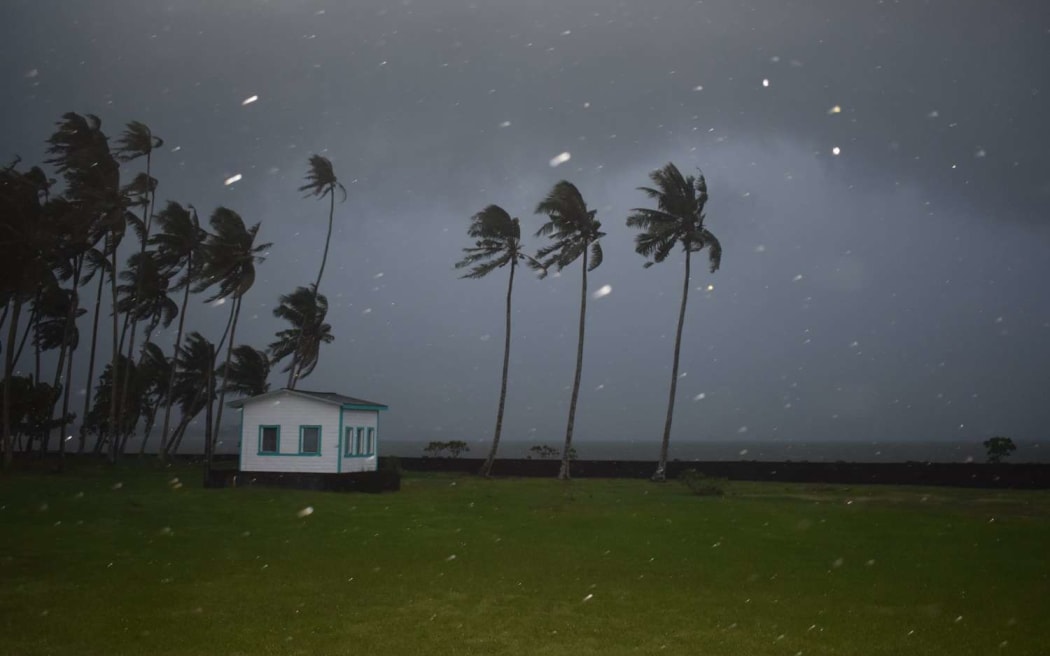 This picture, taken from Mulinuu on Friday night, shows Cyclone Gita gradually moving towards Samoa.