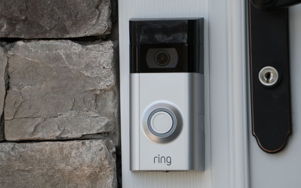 Ring video doorbell owned by Amazon. manufactures home smart security products allowing homeowners to monitor remotely via smart cell phone app.