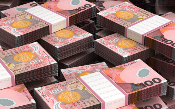 Stack of New Zealand dollars
