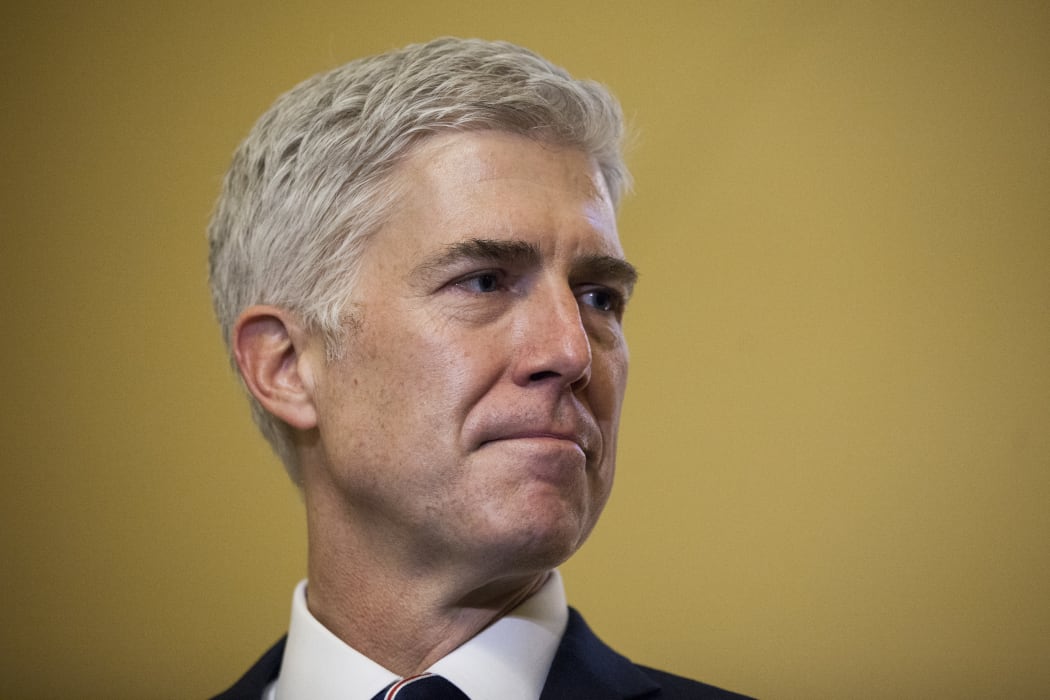 Supreme Court Nominee Neil Gorsuch during a meeting with Senate Majority Leader Mitch McConnell on Capitol Hill in Washington DC.