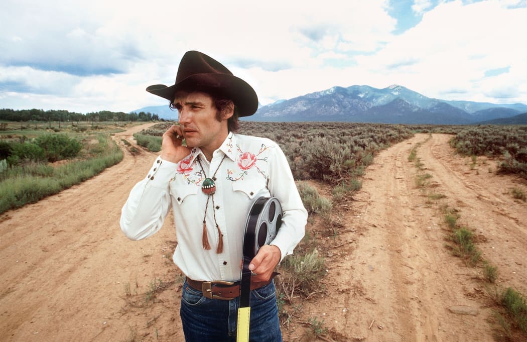 Dennis Hopper on the set of his 1970 Western, The Last Movie.