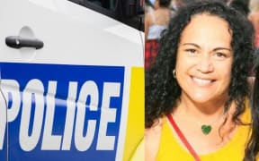 Helen Tulloch and police signage