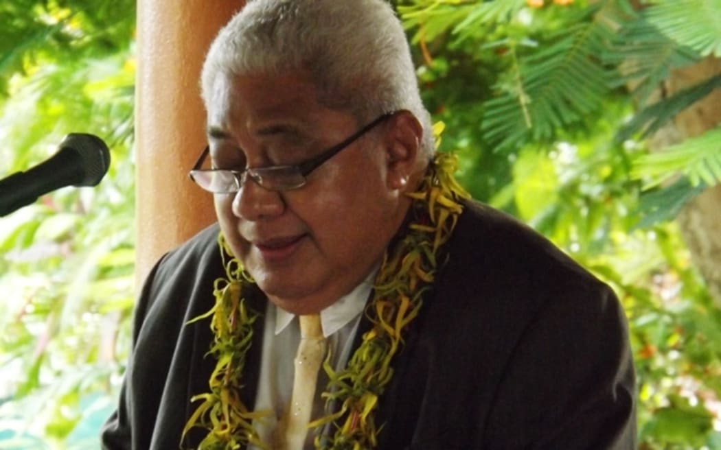 Chief Justice Patu Falefatu Sapolu speaking at the launch of the Alcohol and Drugs court in Samoa.