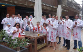 Bloodied surgeons prepare for carnage on (and off) the field.