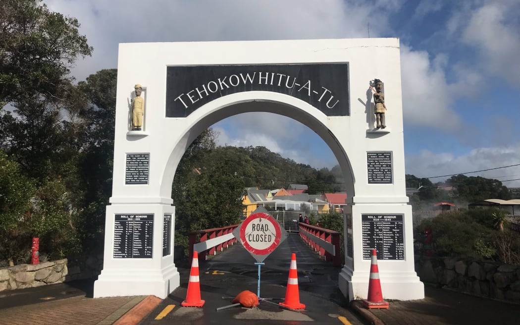 Whakarewarewa Village sinkhole on 29 July 2022.