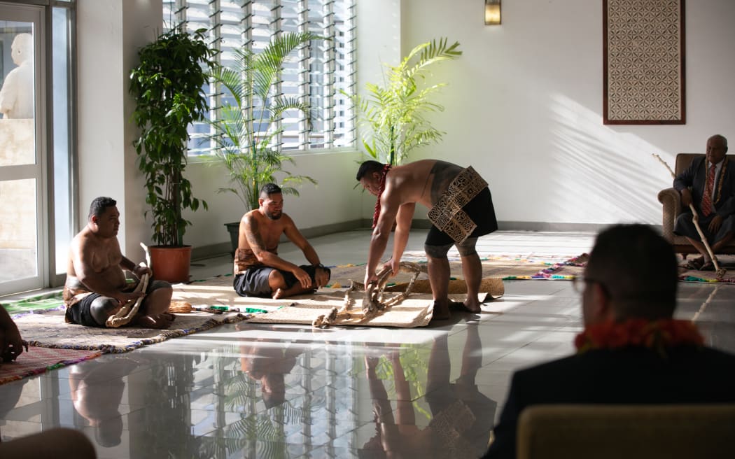 Samoan 'ava roots prepared as part of a 'ava ceremony to formally welcome a New Zealand cross-party inter-parliamentary delegation in Apia.