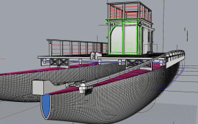 The computer generated model of the Na Waqa Drua.