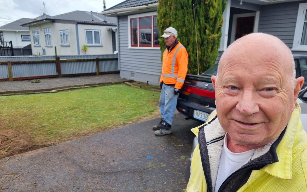 John Dorland in Levin was woken to the sound of a tree on his property getting blown over. 