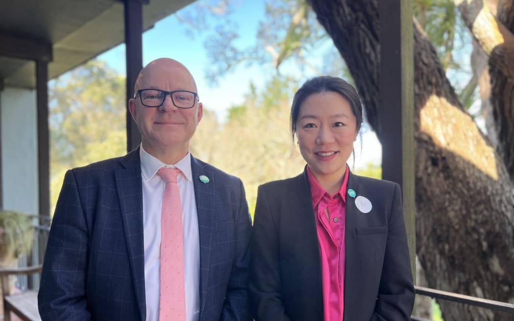 Mental Health minister Matt Doocey and National list MP Nancy Lu at the inaugural Asian Mental Health and Wellbeing summit