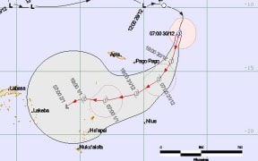 Tracking map of cyclone Ula