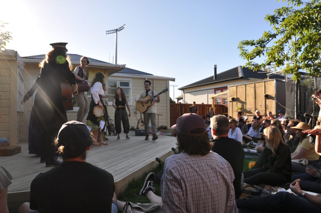 A Midsummer Night’s Dream being performed at a backyard show in Nelson.