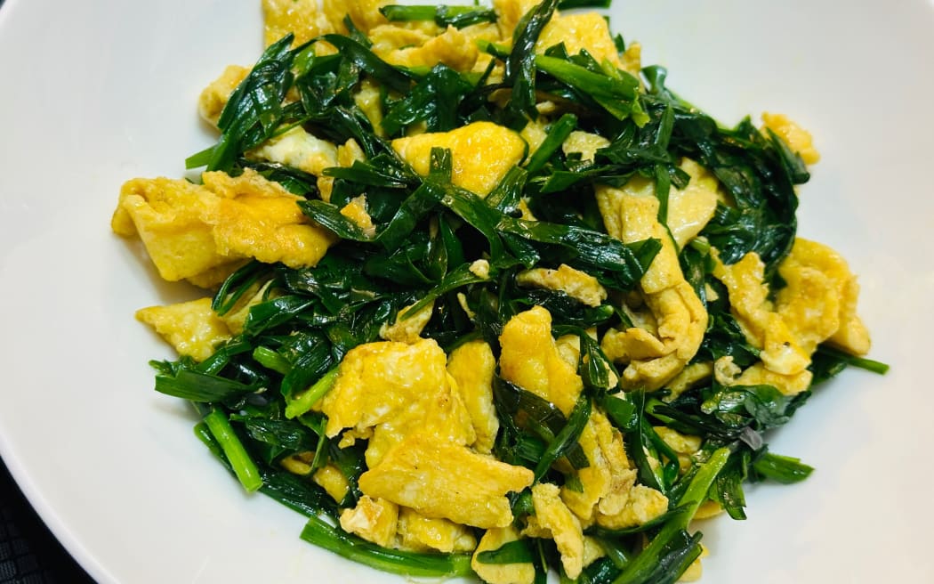 Stir-fried eggs with chives is a classic Chinese home-style dish.