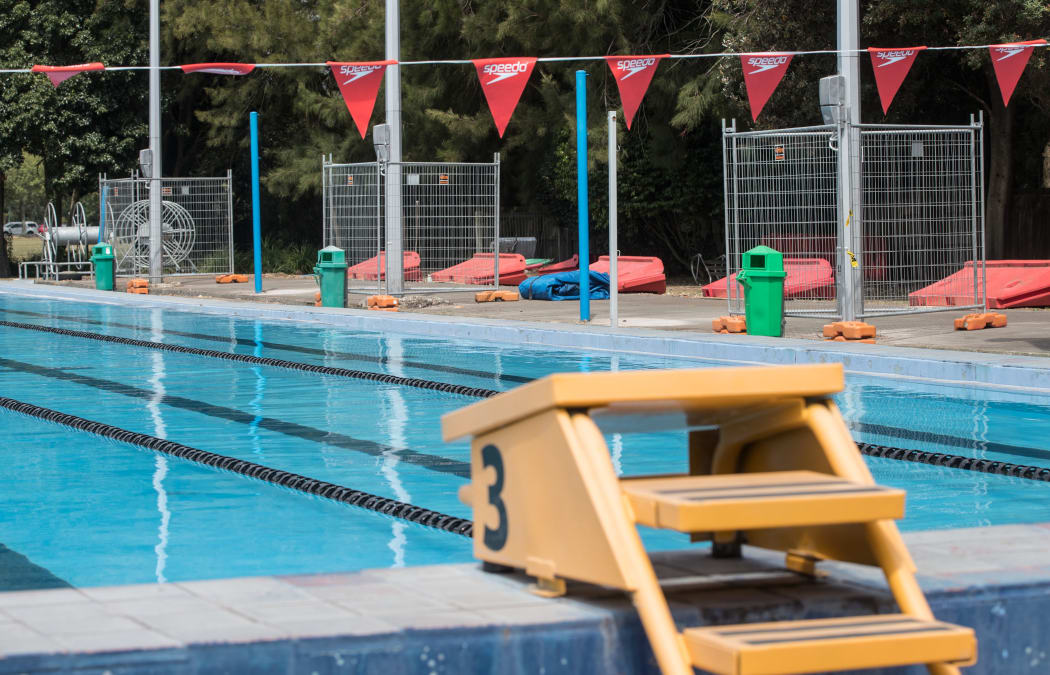The Rotorua Aquatic Centre's 50m pool after the grandstand demolition.