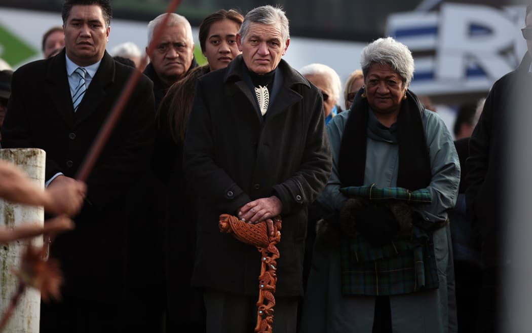 Maori King Tuheitia Paki arriving at the marae.