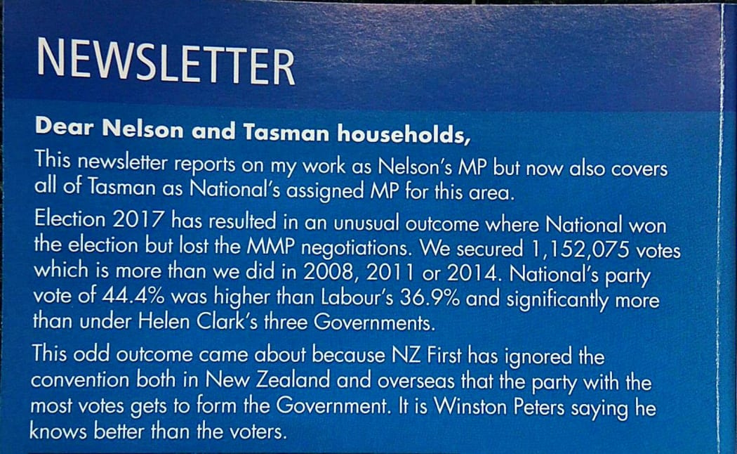 Nick Smith's letter to party members.