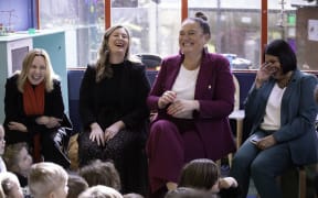 Prime Minister Chris Hipkins and other Labour MPs announce four weeks paid parental leave for partners at Brooklyn Kindergarten