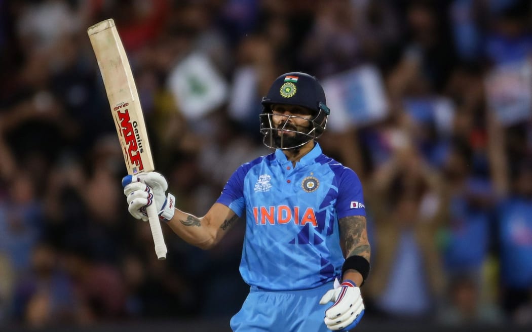 Virat Kohli of India celebrates