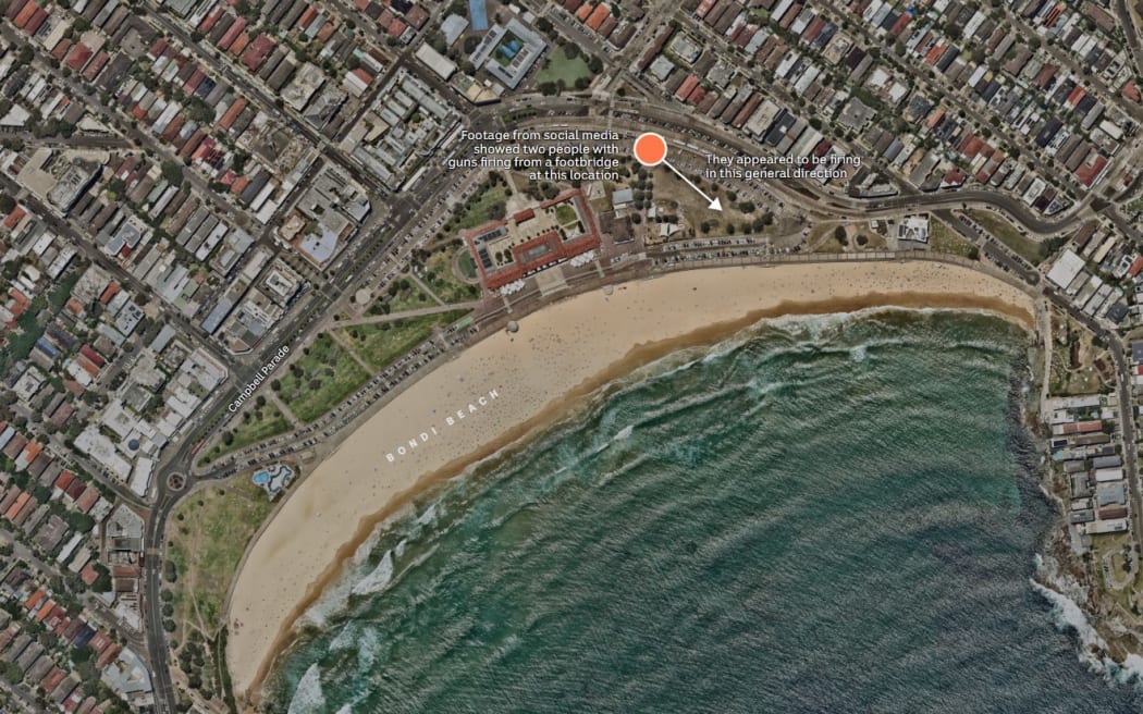 Maps showing where the Bondi Beach shooting on 14 December happened.