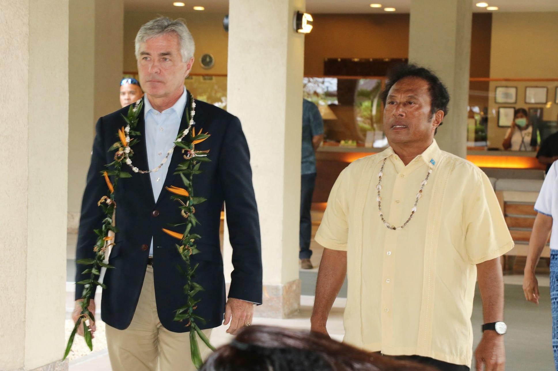 US Secretary of the Navy Kenneth Braithwaite and Palau President Tommy Remengesau Jr
