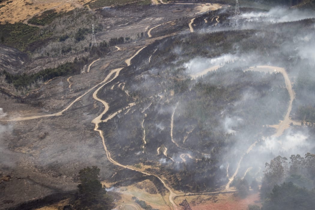Firefighters a battling a 630 hectare fire in the Port Hills near Christchurch after it broke out on 14 February 2024. The fire remains uncontained and evacuations have taken place for nearby residents.