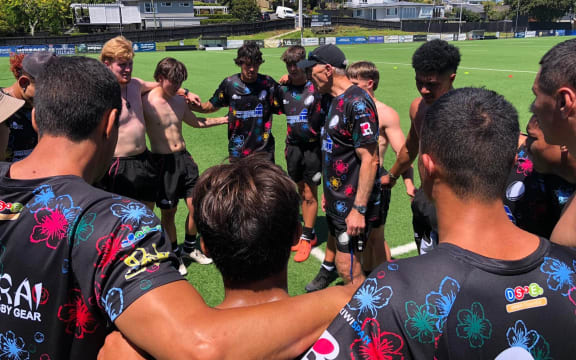 NZ Asian Barbarians prepare for the 2022 World Schools Sevens tournament.