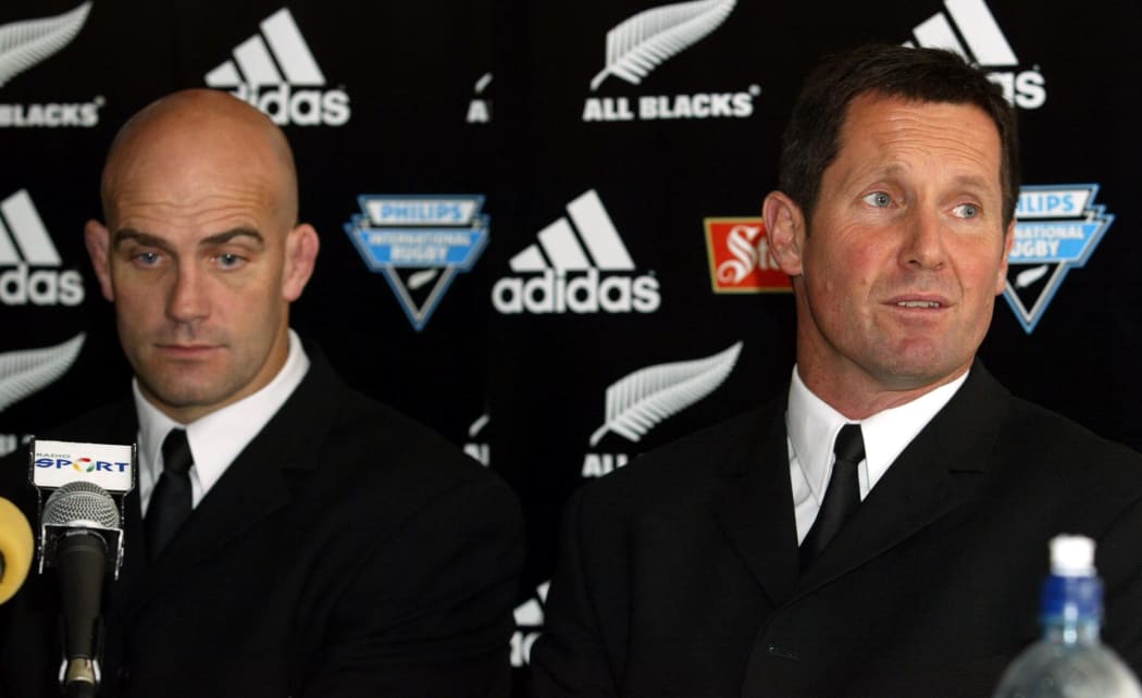 All Blacks coaches John Mitchell and Robbie Deans in 2003.