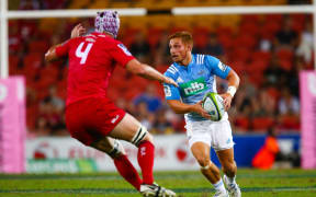 Blues five-eighth Ihaia West during the team's match against the Queensland Reds in Brisbane on 19 March 2016.