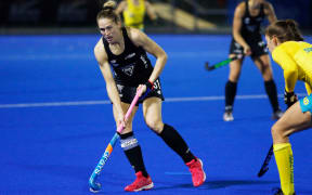 Black Stick's captain Stacey Michelsen playing in the recent series against Australia at Palmerston North.
