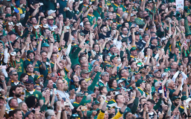 Fans and supporters during the All Blacks match against the Springboks in South Africa.