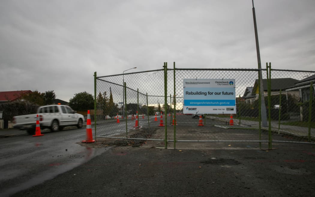 Road works down eastern Worcester Street.