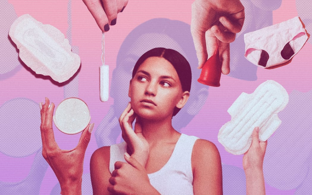 Composite image of period menstrual products