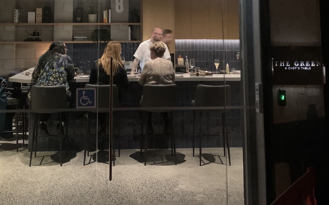 Karl Martin-Boulton at the helm at his eight-seater eatery, The Green, in Hamilton.