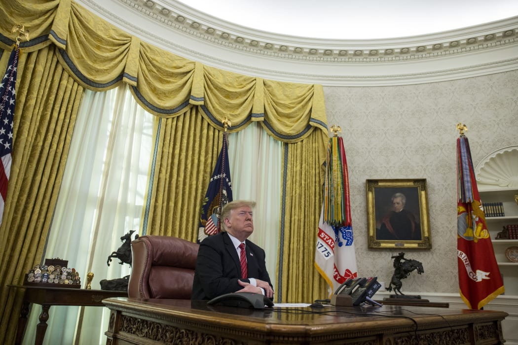 President Donald Trump in the Oval Office.