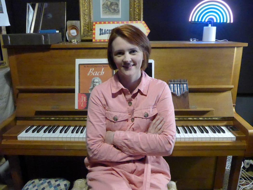 Composer Claire Cowan in her Auckland studio
