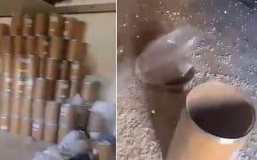 Screengrabs taken from a video posted to social media on December 11 show a facility where captagon was produced in Syria.