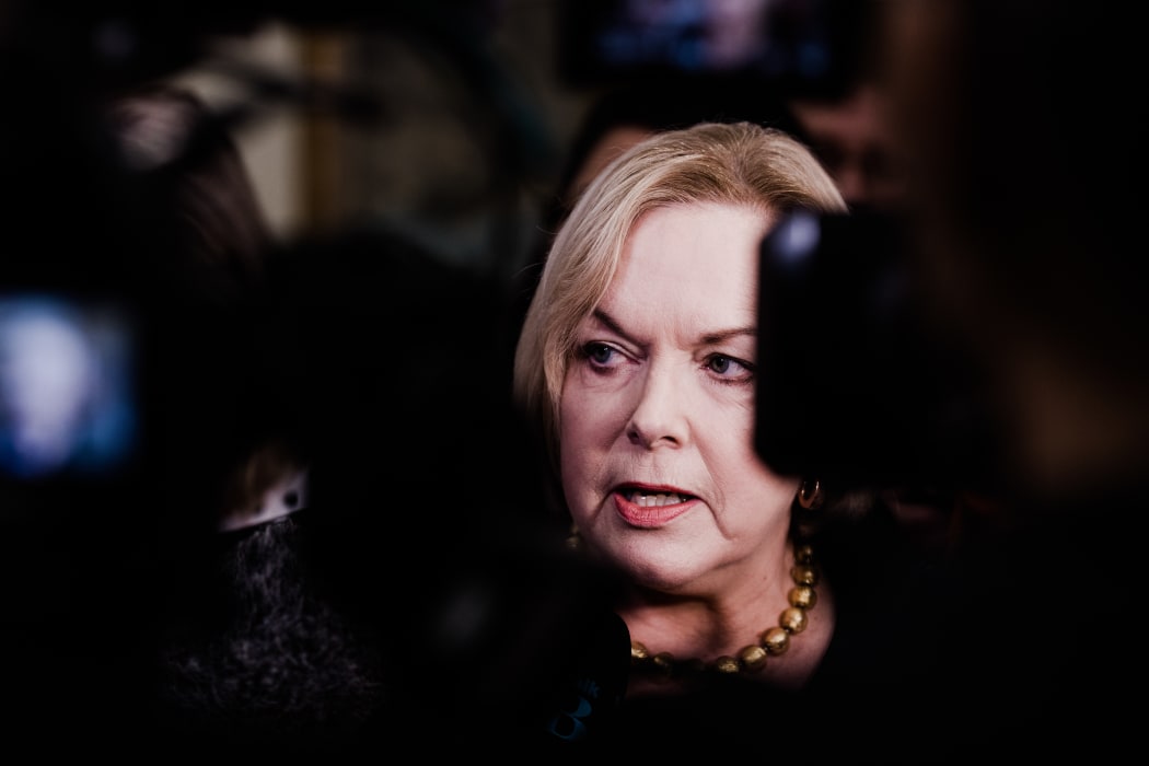 National Party leader Judith Collins speaks to media 21 July 2020 after MP Andrew Falloon resigns.