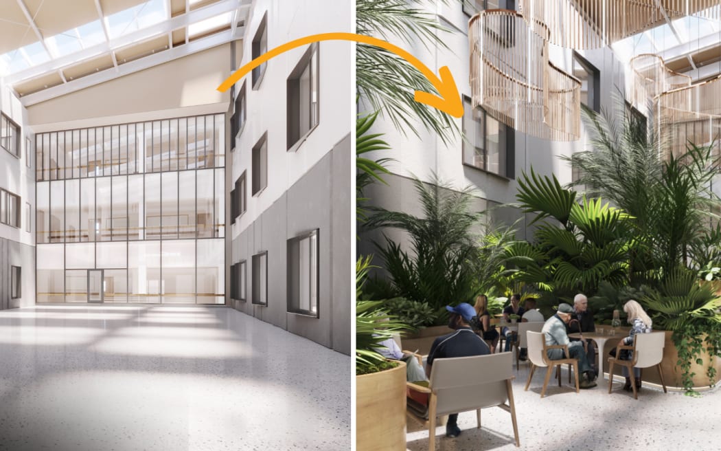 A render of North Shore Hospital Healing Garden.