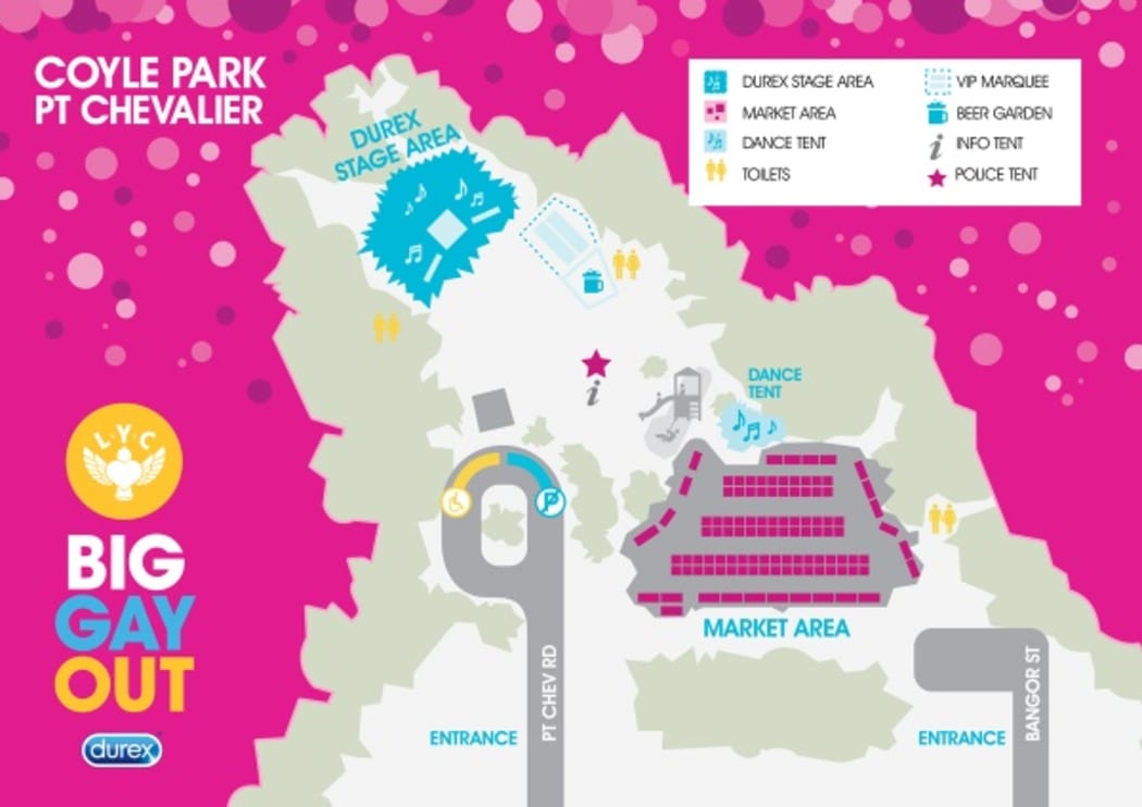 Big Gay Out 2015 map