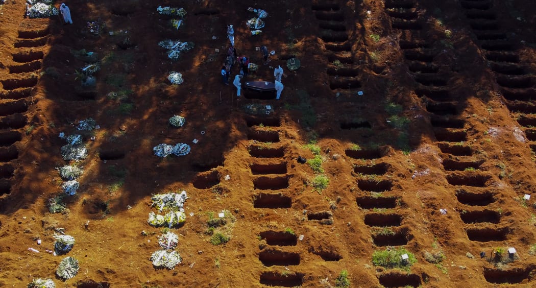 The Vila Formosa cemetery in Sao Paulo, Brazil, during the Covid-19 pandemic,on 21 June 2020.
