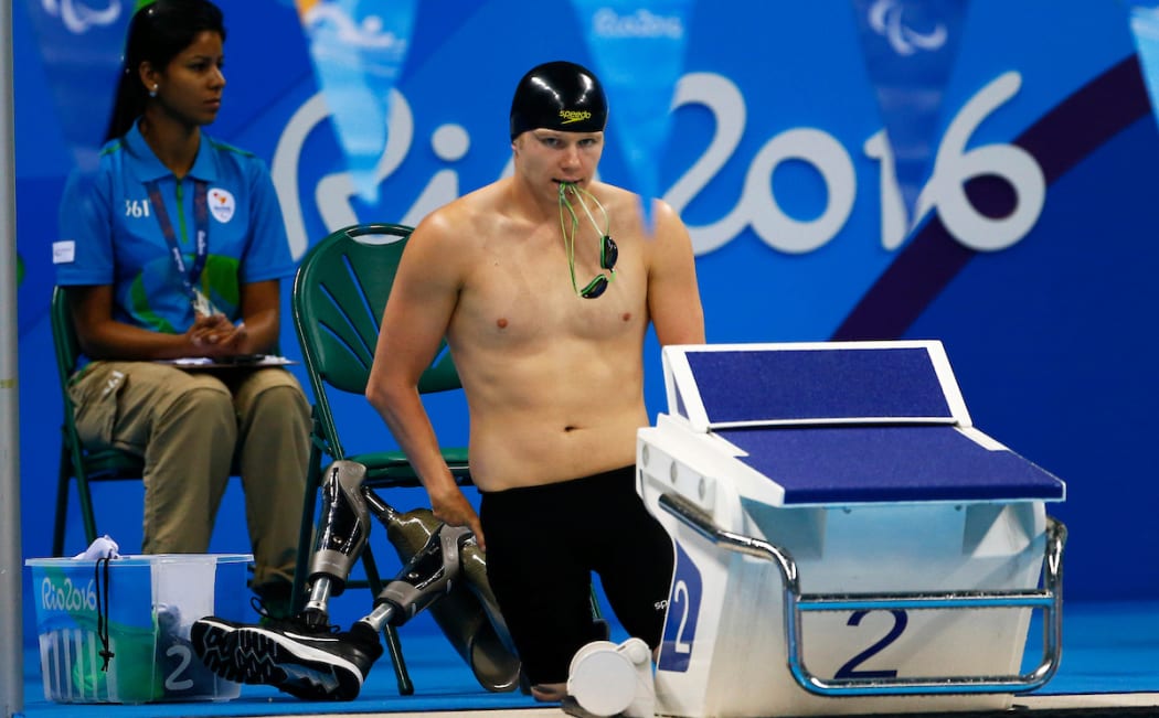 Cameron Leslie in his 200m men's freestyle swimming heat.