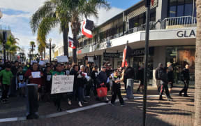 A protest in Napier over the city council's vote against adding Māori wards in time for next year's election.