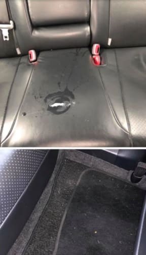 Water left in an Uber by Decima Schmidt, 18, on a rainy Auckland evening.
